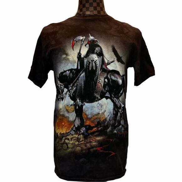 The Mountain Death Dealer T-Shirt Medium Frank Frazetta Tie Dye Goth Fantasy - Picture 1 of 7
